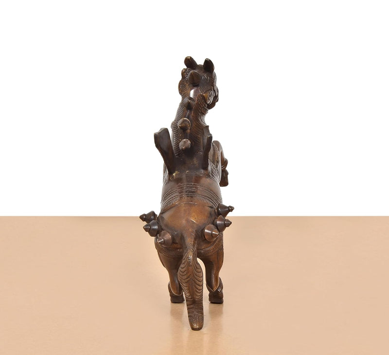 Brass Flying Horse with Wings – Majestic Decorative Showpiece (Height: 9 Inch)