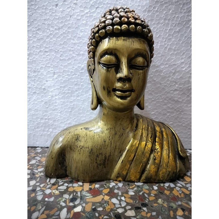 Resin Buddha Bust Sculpture (Height- 22cm)