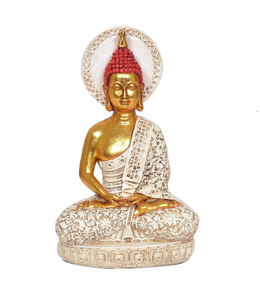 Resin Lord Buddha Idol Sculpture for Home Decor Decorative Showpiece (Height 11 Inch) Craft Detail