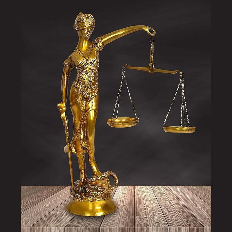 Brass Justice Lady Blind Folded (Height 9.8 Inches)