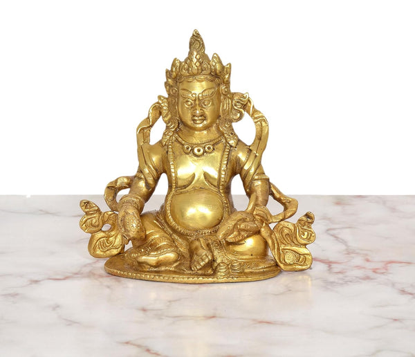 Brass Kuber Bhagwan Murti (Height 5 Inch) Study Setting