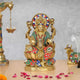 Brass Lakshmi Idol with Pot of Money (Height: 12.5 Inch)