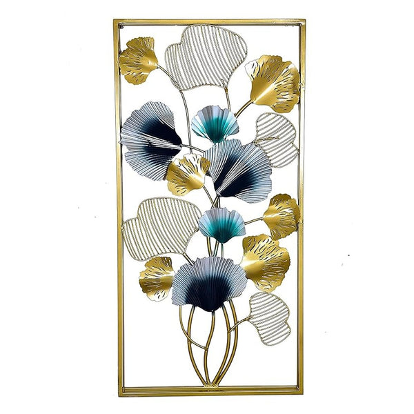 Iron Iris Flower Frame Wall Decor (Height: 40 Inches) Mandir Setting
