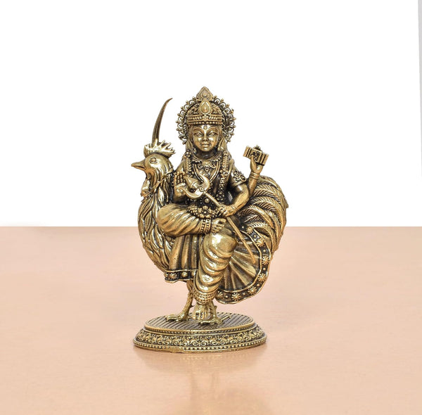 Superfine Brass Bahuchara Mata Idol (Height: 4 Inch) Study Setting