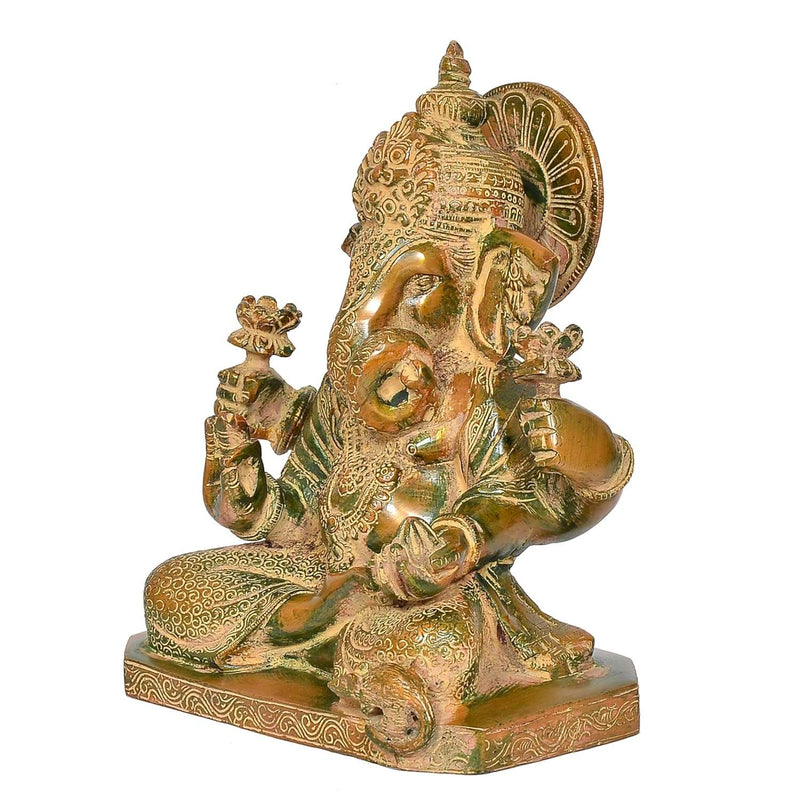 Brass Lord Ganesha Idol (Height 10 Inch)