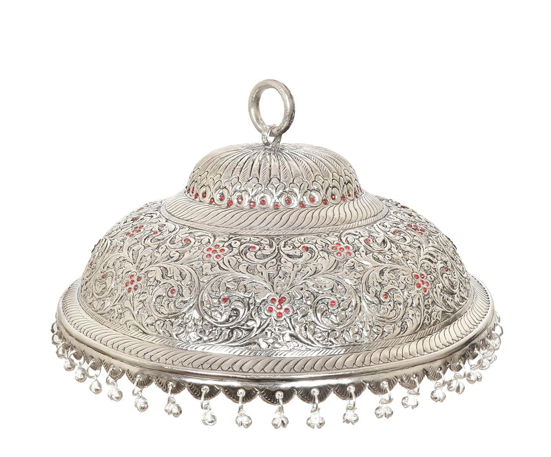 Metal Silver Carved Chattar for God (Height : 7 Inch)