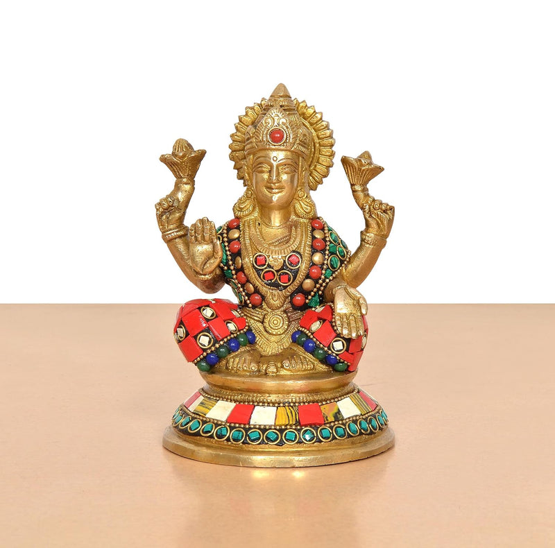 Brass Lakshmi Idol (Height: 6 Inch)