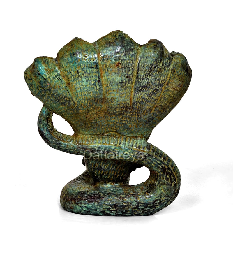 Vintage Indonesian Bronze Krishna Statue with Sheshnag - Hindu Deity (Height 6.5 Inch)