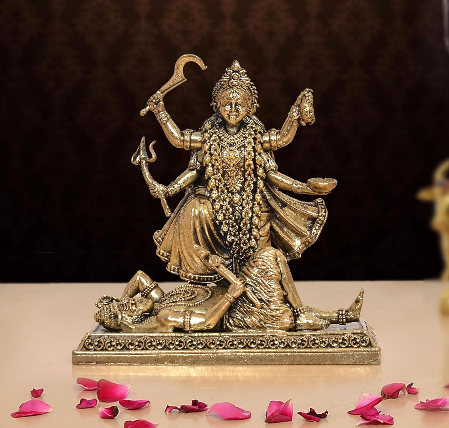 AONA Bronze Mahakaali Mata Idol with Shivji
