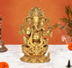 AONA Brass Lord Ganesha Sitting On Lotus Sculpture