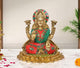 AONA Brass Lakshmi Seated on Lotus Base Idol