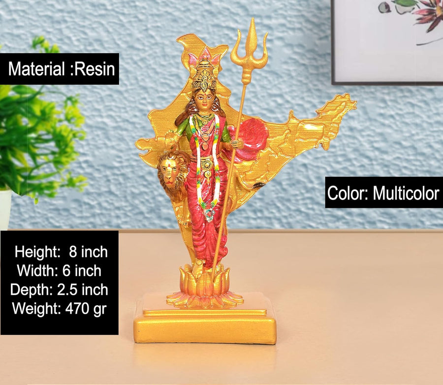 Resin Mother India Idol (Height 8 inch) (Multicolor 1) Craft Detail