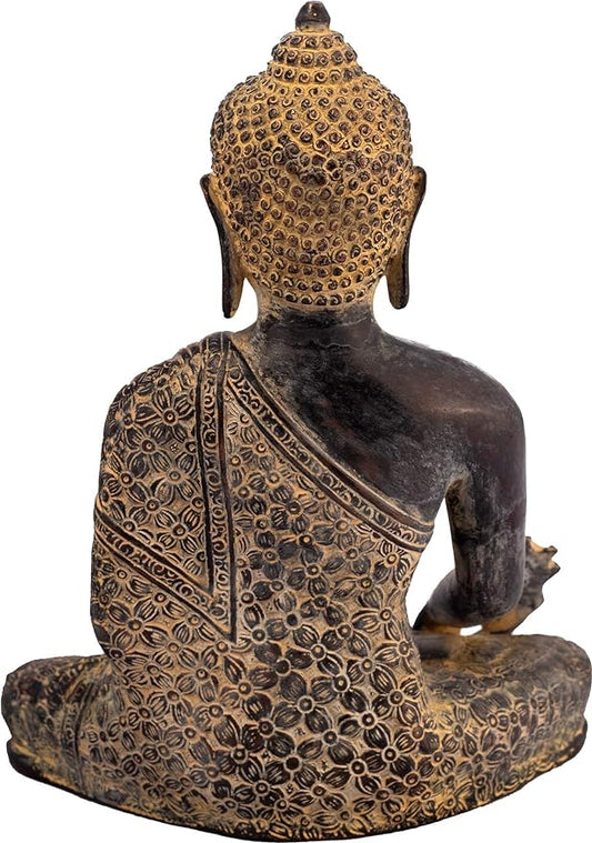 Brass Buddha Statue bhumisparsha mudra (Height: 10 Inches)