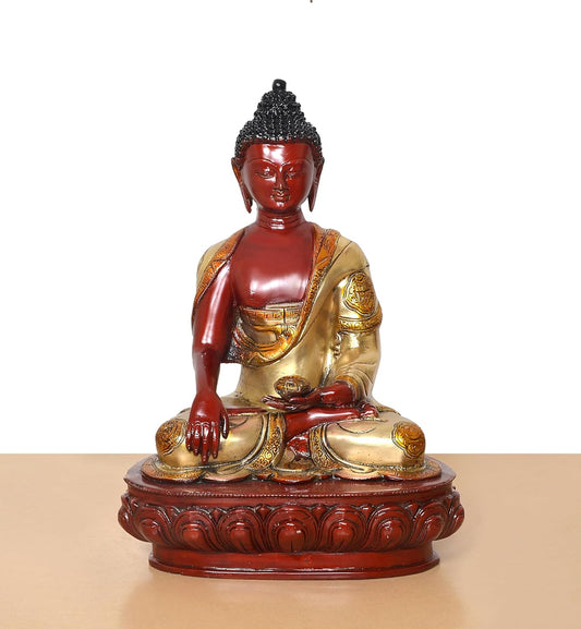 Brass Buddha Statue (Height 18 Inch)