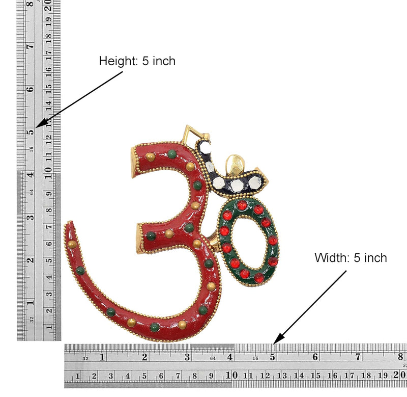 Brass OM Wall Hanging Sculpture (Height: 5 Inch) (Multicolor 1)