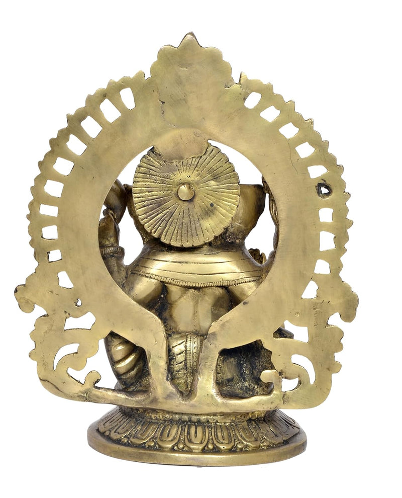 Brass Lord Ganesha Idol Sitting Ganesh Statue Decorative Sculpture for Home Decor Office Mandir Pooja Temple (Height 10 Inch)