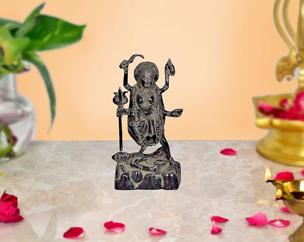 Brass Maa Kali Statue Idol Murti, Height : 8 inch Mandir Setting