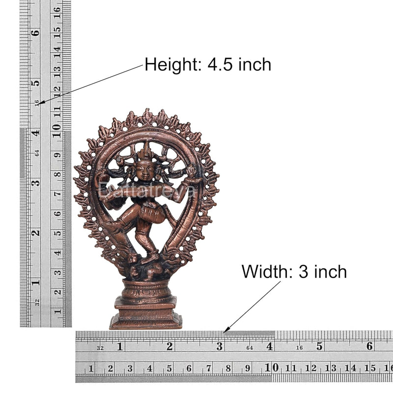 Copper Natraja Dancing Shiva Idol (Height: 4.5 Inch)