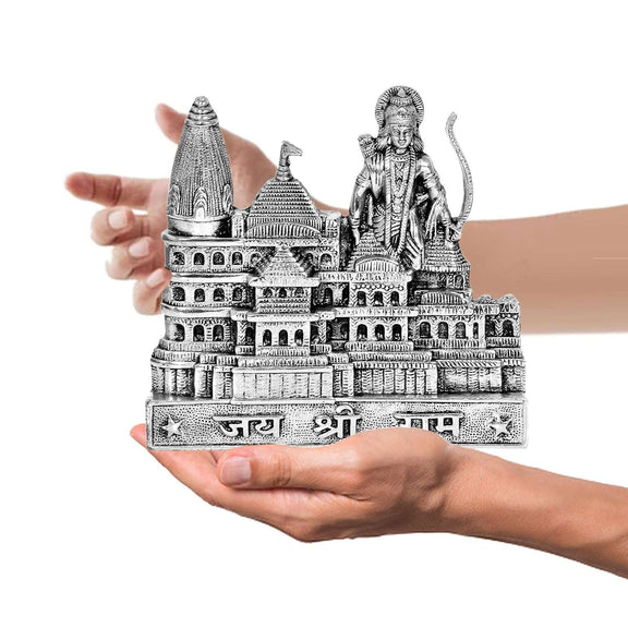 Metal Ram Mandir Architectural Model (Height: 8inches) Silver