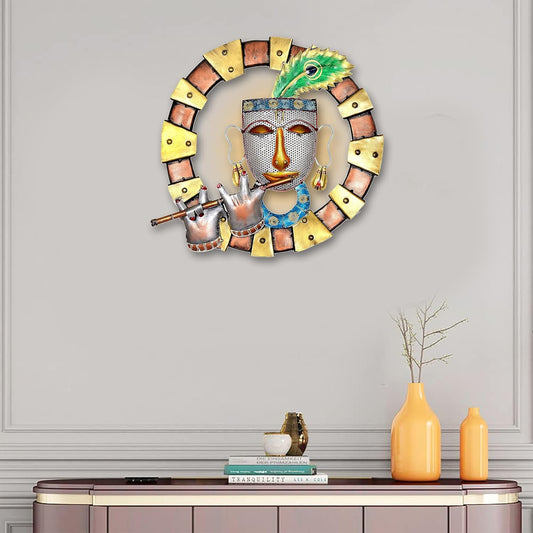 AONA Iron Krishna wall hanging for home decor wall hanging