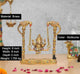 AONA Brass Ganesha On Swing Ganesha Jhula with Two Parrot Holding Chain