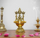 Bronze Tirupati Balaji and Goddess Lakshmi Diya Oil Lamp (Height 5.5 Inch)