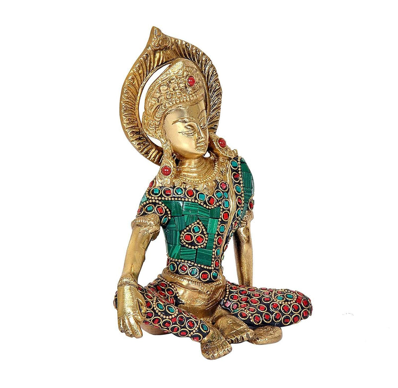Brass God Indra Dev Statue, Height - 7.5 inches