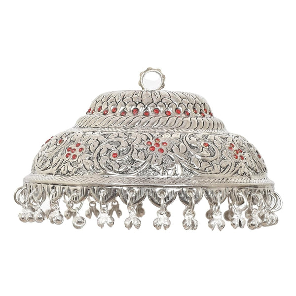 Metal Silver Carved Chattar (Height : 3.5 Inch) Study Setting