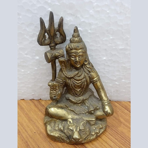 Brass Lord Shiva Home Decor Height 5.5 Inch Mandir Setting