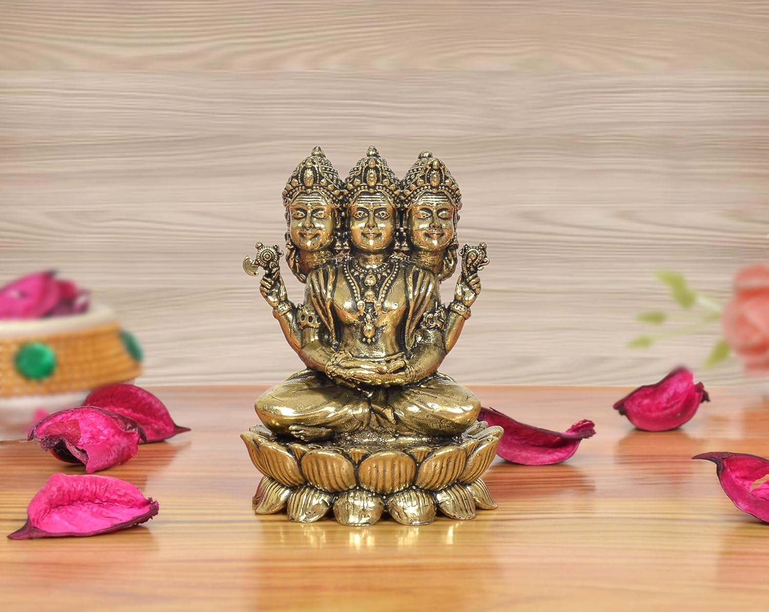 AONA Bronze Trimurti Brahma Vishnu Mahesh Idol