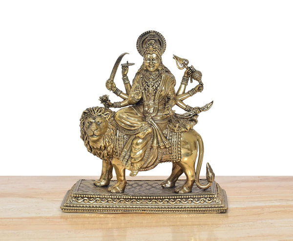 Superfine Brass Durga Maa Statue (Height: 6 inch) Study Setting