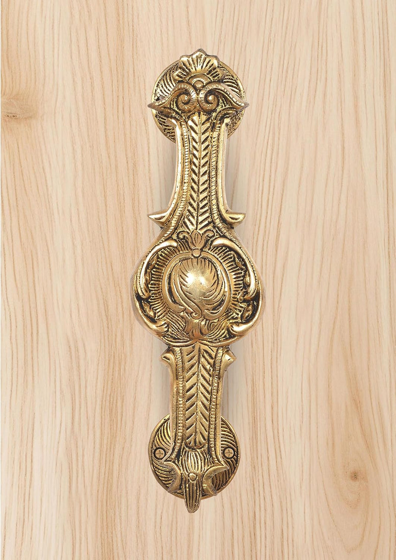 Brass Design Door Handle (Pack of 1) (Height :9.5 inch)