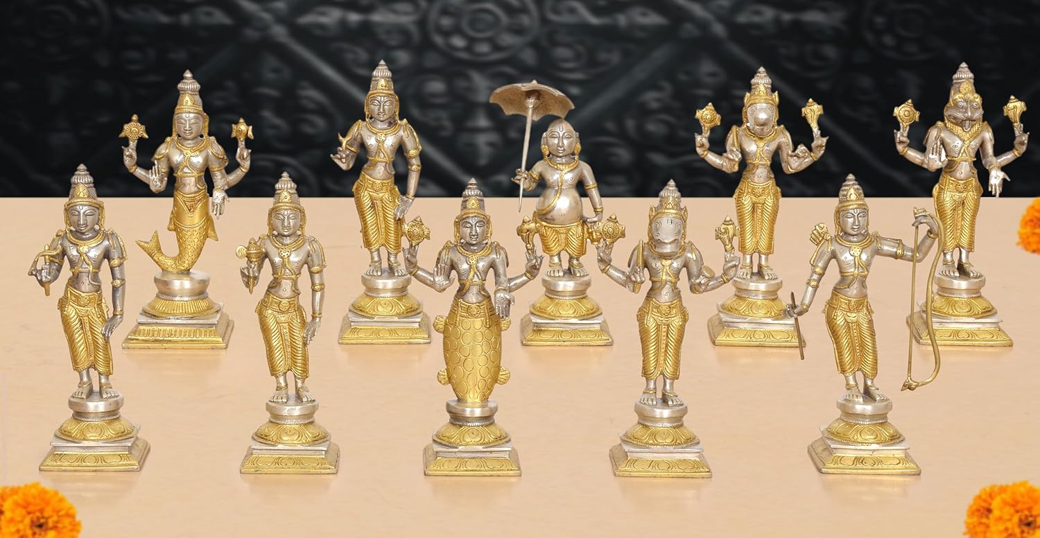 AONA Brass Vishnu Dashavatara Idol