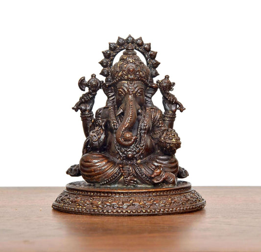 Bronze Lord Ganesha Murti (Height: 2.5 Inch)