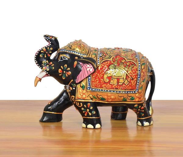 Wooden Elephant Show Piece (Height 4 Inch) Study Setting