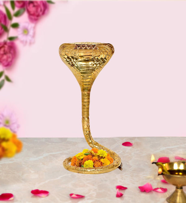 Copper Naag for Shivling for Pooja Snake Shivling Naag (Height : 14.5 Inch) Mandir Setting