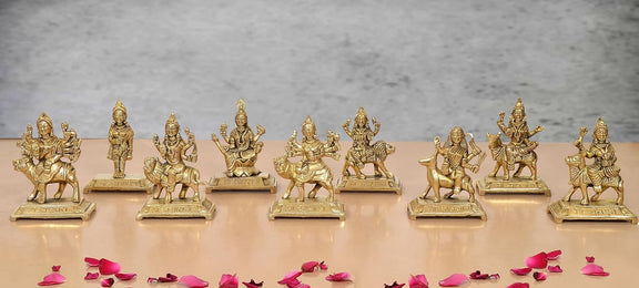AONA Brass Navdurga Idol