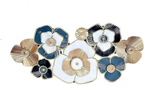 Iron Floral Zara Wall Mounted Hanging Art Decor (Height: 20 inches)