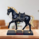 Polyresin Black Royal Horse Statue Showpiece (Height: 19 inches)