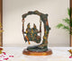 AONA Brass Shiva Swings with Parvati and Ganesha Murti