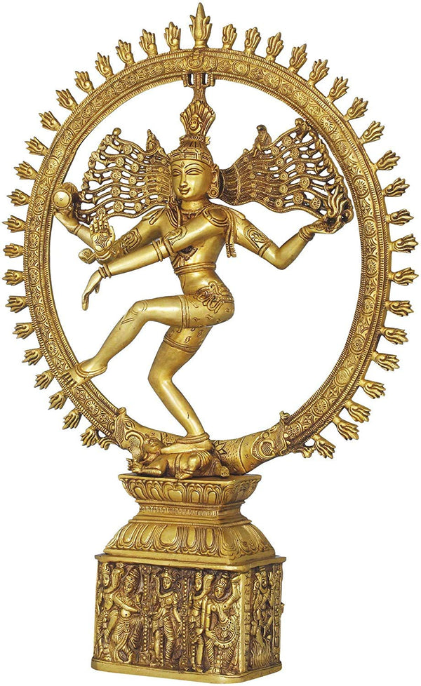 Brass Nataraja Shiva Idol (Height : 23.5 inch ) Entryway Setting