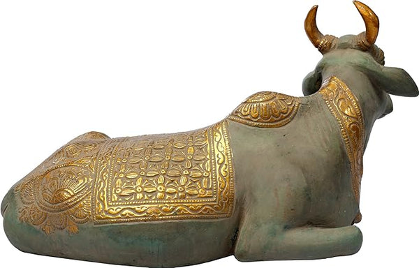 Brass Shiva's Nandi, Height: 5.6" Study Setting