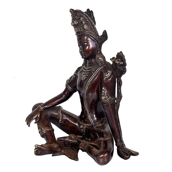Brass Indra Dev Statue (Height 10 inches) Entryway Setting