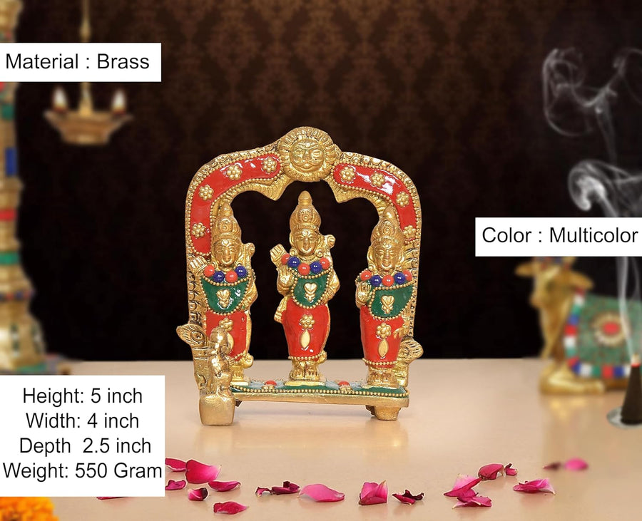 Brass Ram Darbar Idol (Height : 5 Inch) Craft Detail