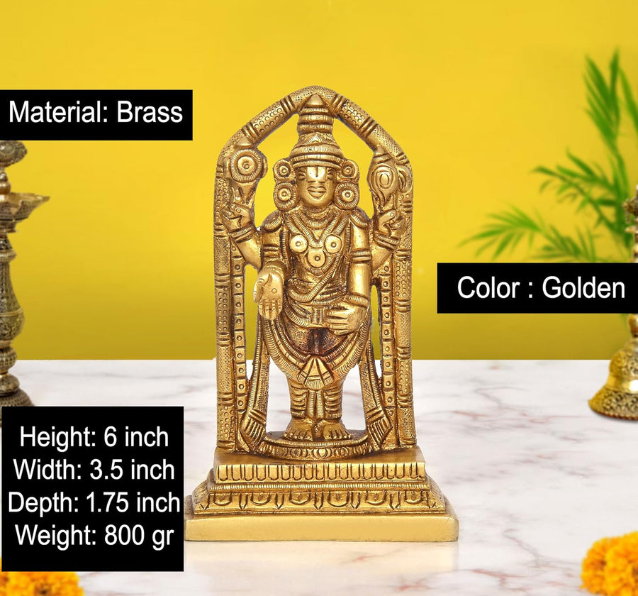 Brass Lord Tirupati Bala Ji Idol (Height: 6 Inch) Craft Detail