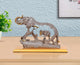 Resin Trunk Up Elephant with Baby showpiece (Height 7 Inch)