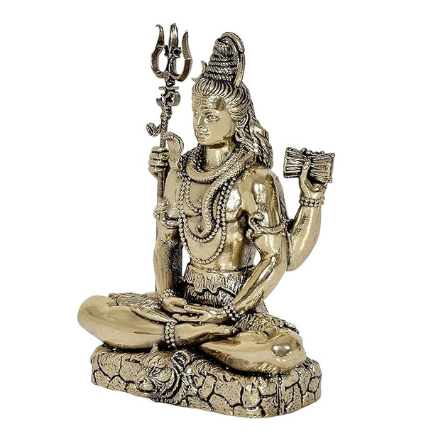 Fine Brass Lord Shiva Shiv Murti Sculpture,(Home Decor, Mandir, Ofice) Height : 5 Inch Study Setting