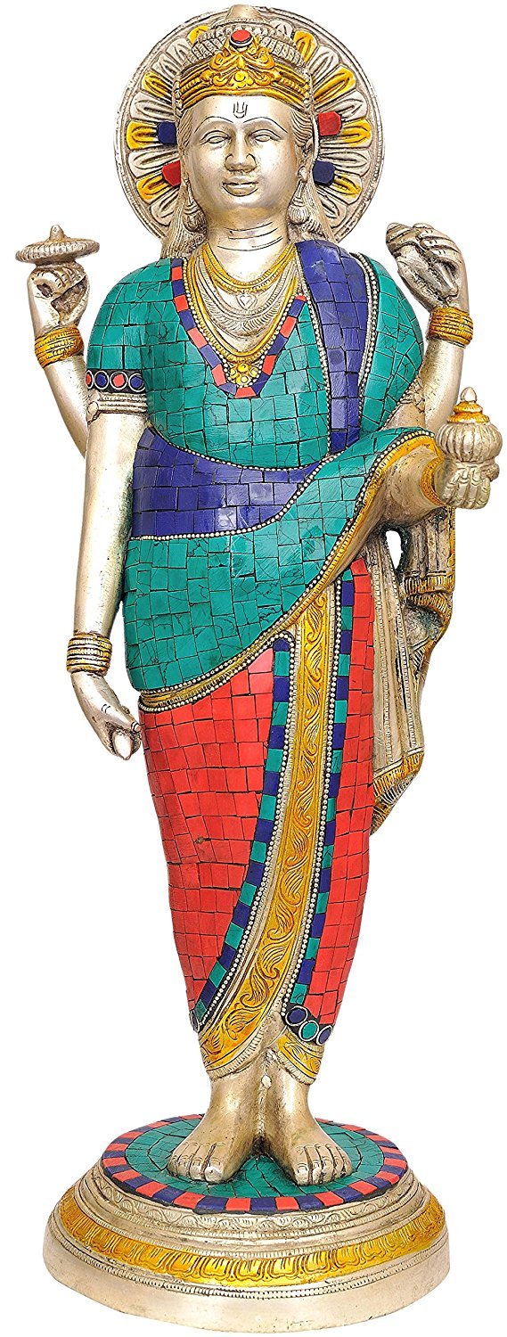 Dhanvantari The Physician of Gods Brass Statue Home Decor Height 19 Inch Mandir Setting