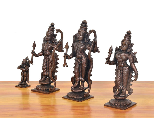 Copper Ram Darbar| Lord Ram, Sita, Lakshman & Hanuman Ji Murti (Height: 7 Inches) Study Setting