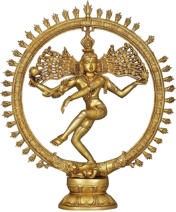 Brass Nataraja Shiva,The Lord of The Dance Statue (Height 20 Inch) Mandir Setting